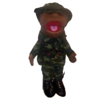 14" Boy Soldier (African) Army Glove Puppet