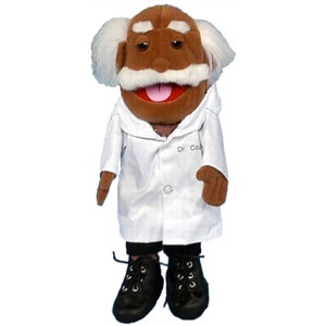 14" Dr. Coz (African) Glove Puppet (Doctor)