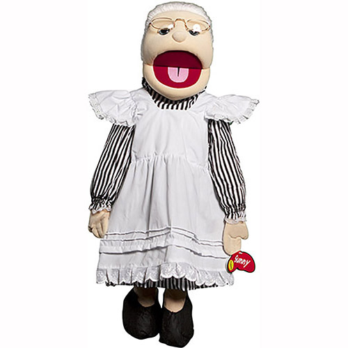 28" Grandma (Caucasian) Full Body Ventriloquist Puppet - Click Image to Close