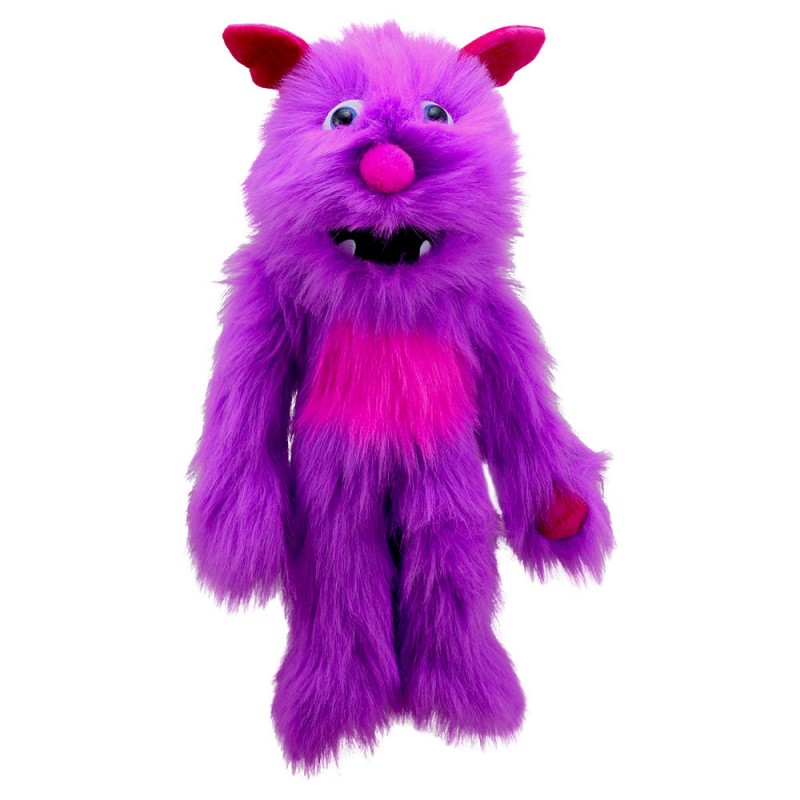 20" Purple & Pink Monster Puppet with Arm Rod - Click Image to Close