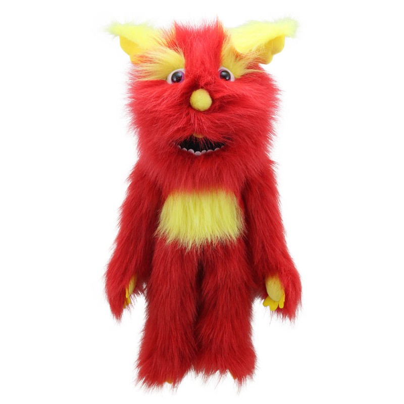20" Red & Yellow Monster Puppet with Arm Rod - Click Image to Close