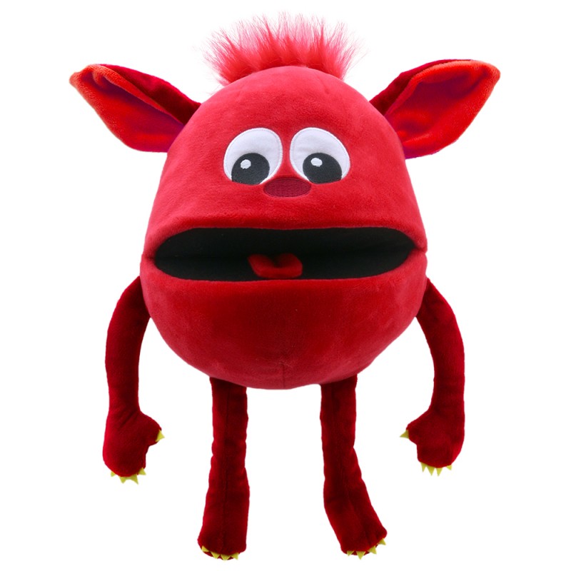 Red Baby Monster Hand Puppet - Click Image to Close