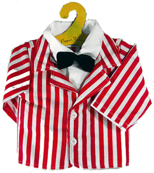 Red Striped Suit with Tie for 16" Half Body Puppets