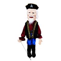 28" Pirate Captain Full Body Puppet - Sculpted Face