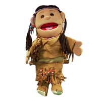 14" American Indian Girl Glove Puppet