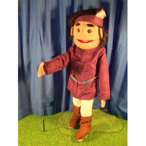 28" American Indian Boy w/Feather Full Body Ventriloquist Puppet - Click Image to Close