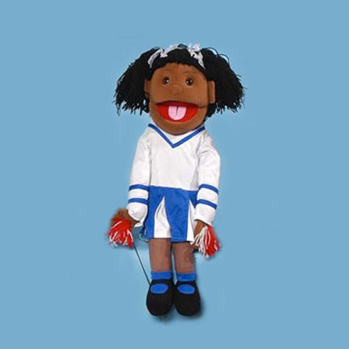 28" Cheerleader Girl (African) Full Body Ventriloquist Puppet - Click Image to Close