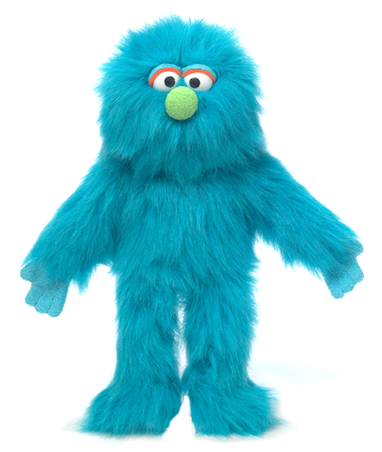 14" Blue Monster Puppet - Click Image to Close