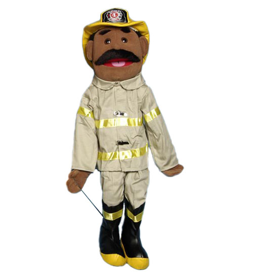 28" Fireman (Ethnic) Full Body Puppet - Click Image to Close
