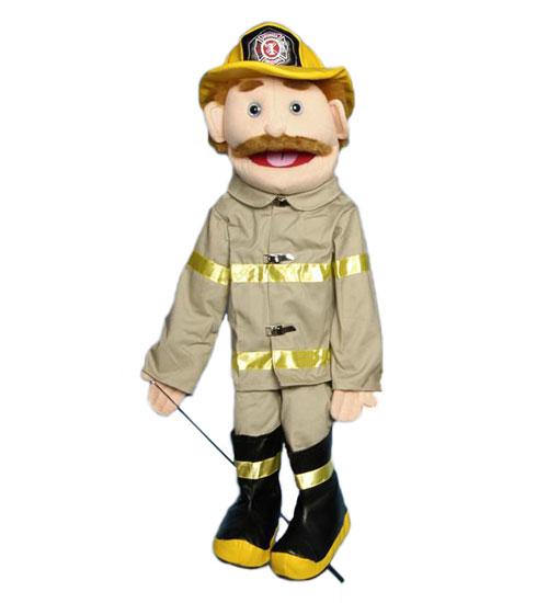 28" Fireman (Anglo) Full Body Puppet - Click Image to Close