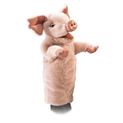 Folkmanis 15" Pig Stage Puppet - Click Image to Close