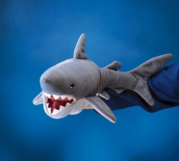 Folkmanis 22" Shark Hand Puppet - Click Image to Close