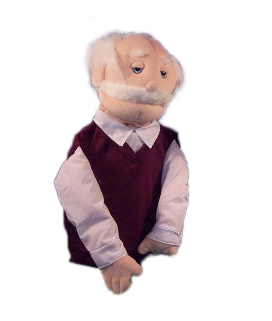14" Half Body Stage Puppet Grandpa - Click Image to Close