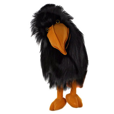 Professional Large Bird Black Crow Puppet - Click Image to Close