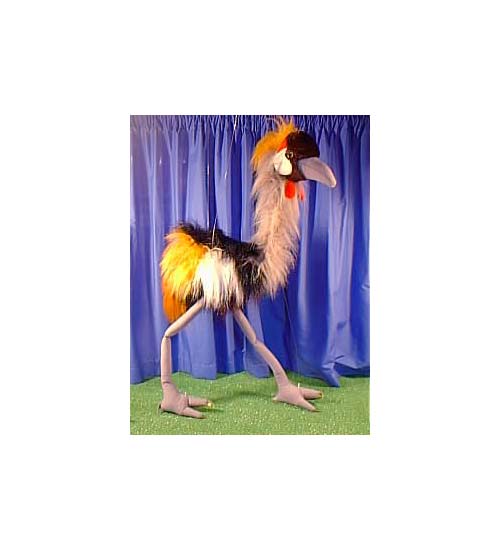 Large Grey Crowned Crane Marionette String Puppet - Click Image to Close
