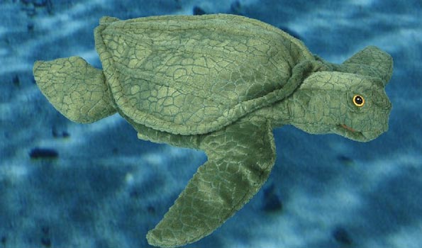 14" Leatherback Sea Turtle Puppet - Click Image to Close