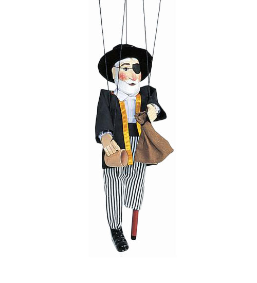Wooden Pirate Marionette String Puppet - Click Image to Close