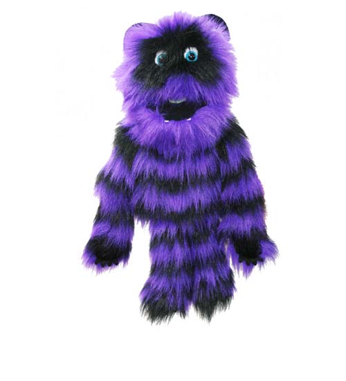 20" Purple & Black Monster Puppet with Arm Rod - Click Image to Close