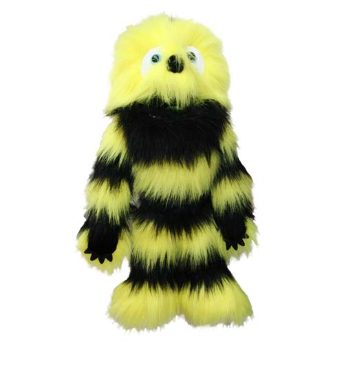 20" Yellow & Black Monster Puppet with Arm Rod - Click Image to Close