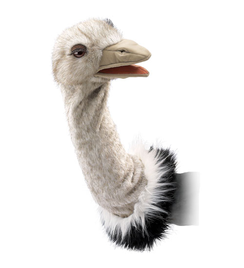 Folkmanis 17" Ostrich Stage Puppet - Click Image to Close