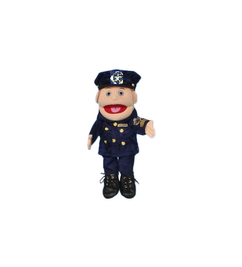 14" Policewoman (Anglo) Glove Puppet - Click Image to Close