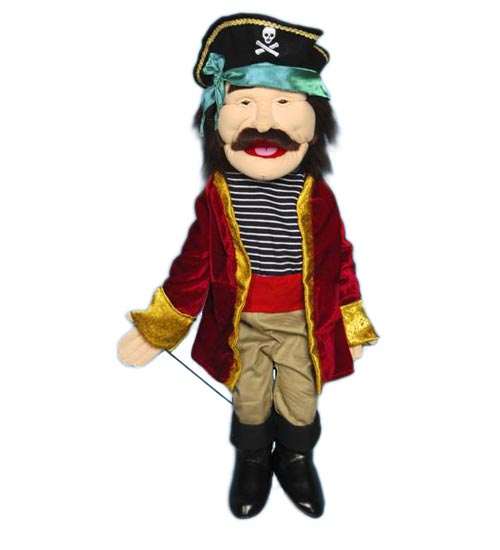28" Pirate Full Body Puppet - Sculpted Face - Click Image to Close