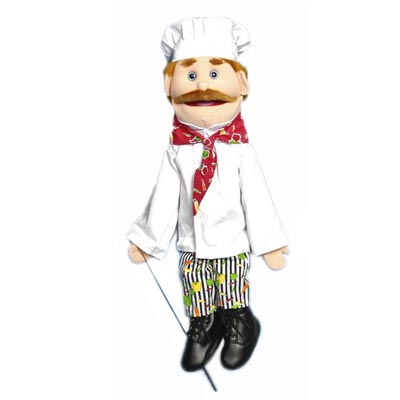 28" Chef Georgio Full Body Puppet - Click Image to Close