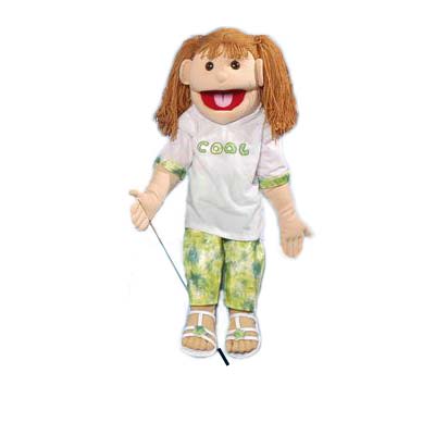 28" Amanda (Anglo) Full Body Ventriloquist Puppet - Click Image to Close