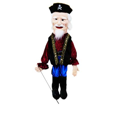 28" Pirate Captain Full Body Puppet - Sculpted Face - Click Image to Close