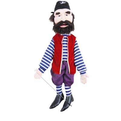 28" Pirate Deckhand Full Body Puppet - Sculpted Face - Click Image to Close