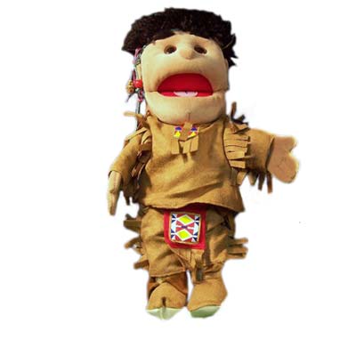 14" American Indian Boy Glove Puppet - Click Image to Close