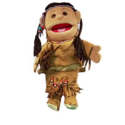 14" American Indian Girl Glove Puppet - Click Image to Close