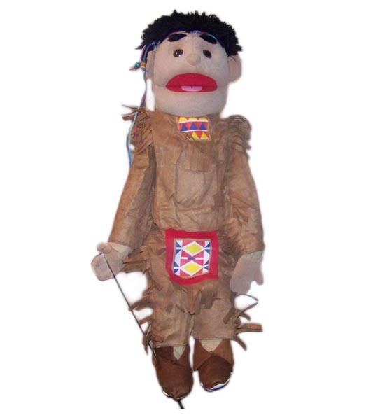 28" American Indian Boy Full Body Ventriloquist Puppet - Click Image to Close