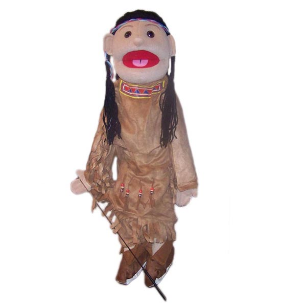 28" American Indian Girl Full Body Ventriloquist Puppet - Click Image to Close