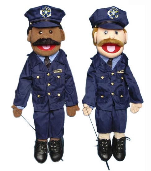 28" Full Body Puppets Policemen Starter Set - Click Image to Close