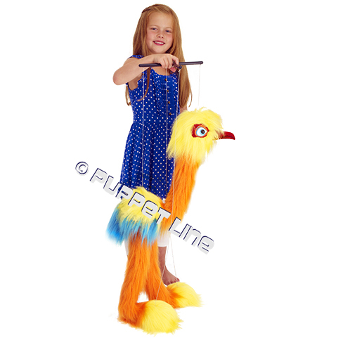 Large Tropical Bird Marionette String Puppet - Click Image to Close