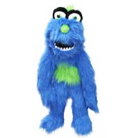 20" Blue Monster Puppet with Arm Rod