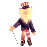 28" Uncle Sam Full Body Puppet - Sculpted Face