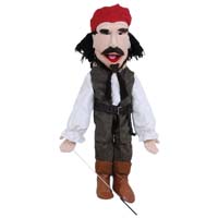 28" Pirate Carribean Full Body Puppet - Sculpted Face