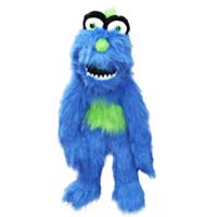 20" Blue Monster Puppet with Arm Rod