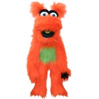 20" Orange Monster Puppet with Arm Rod