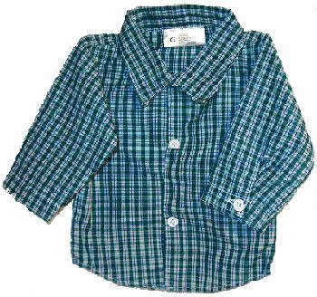 Green Plaid Collared Shirt for 16" Half Body Puppets