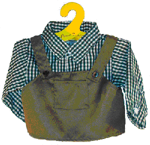 Green Overalls with Shirt for 16" Half Body Puppets